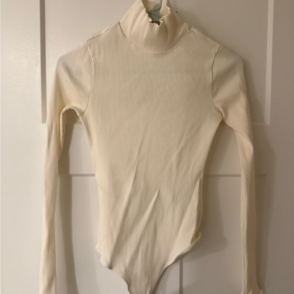 Lulu's Cream Ribbed Turtleneck Sweater